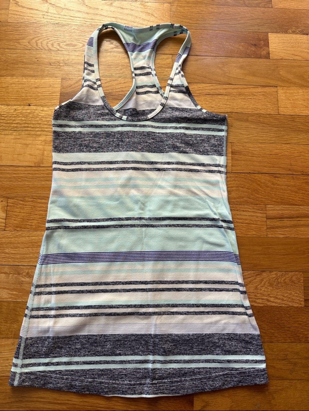 lululemon athletica Striped Racerback Tank Top in Mint, White, Gray, Purple